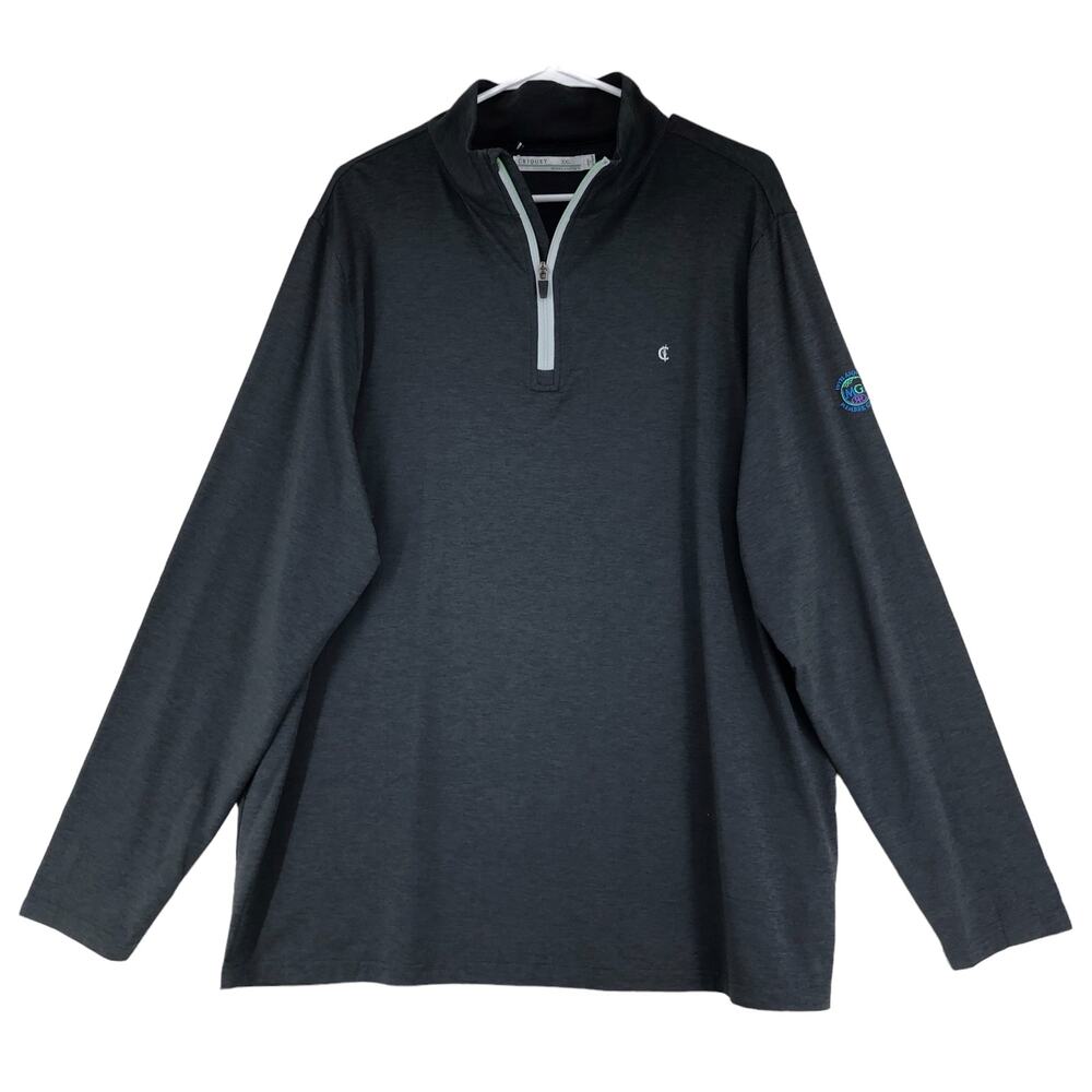 Criquet Men Size XXL Feather Performance Pullover Sweater Quarter Zip Golf Gray